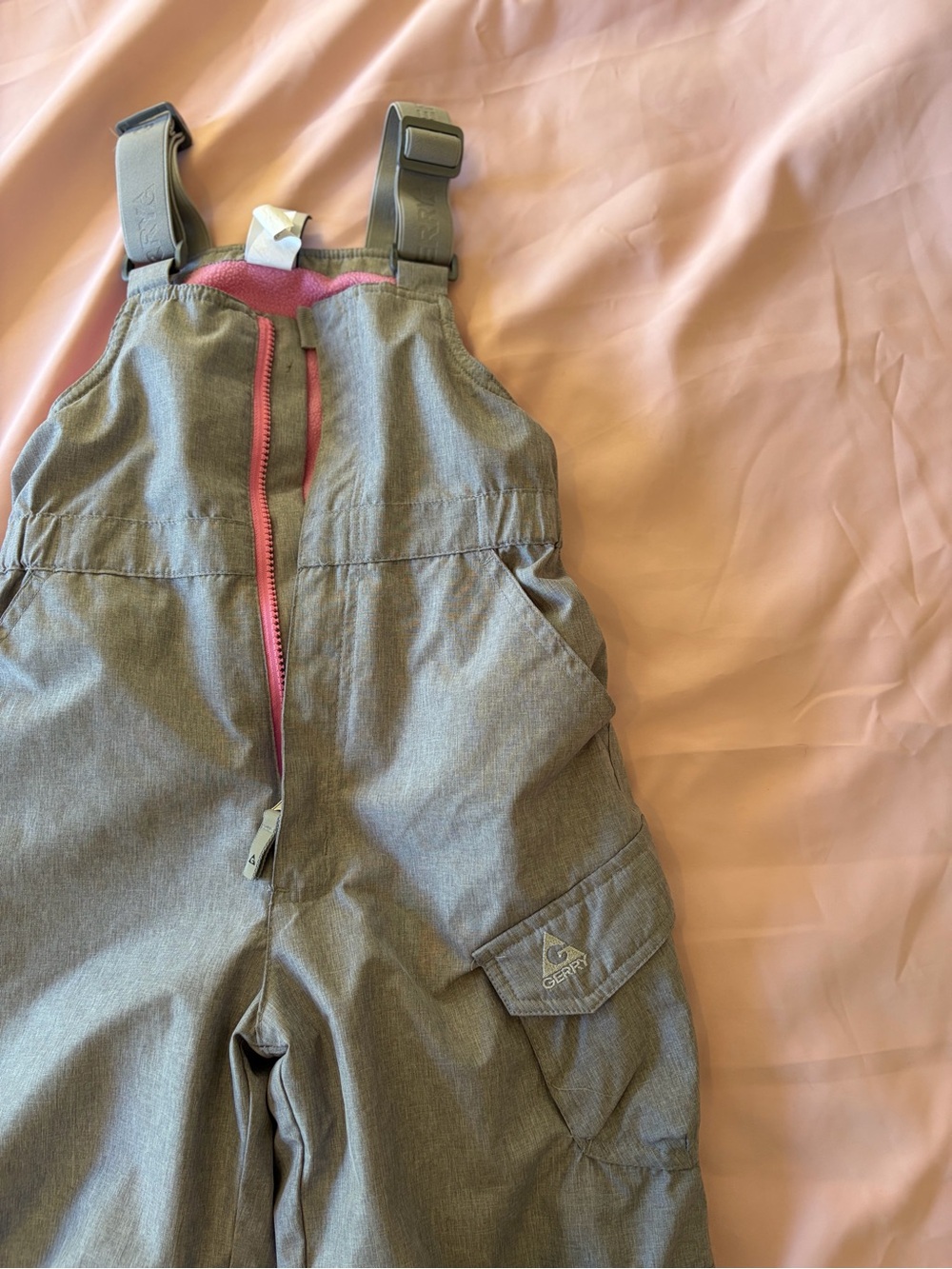 Gerry Weber Kids Gray Snow Overalls with Pink Trim